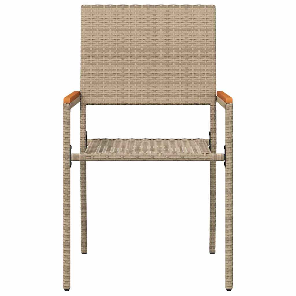 vidaXL Καρέκλες Κήπου Στοιβαζόμενες με Μαξιλάρια 2 τμχ Μπεζ από Πολυρατάν