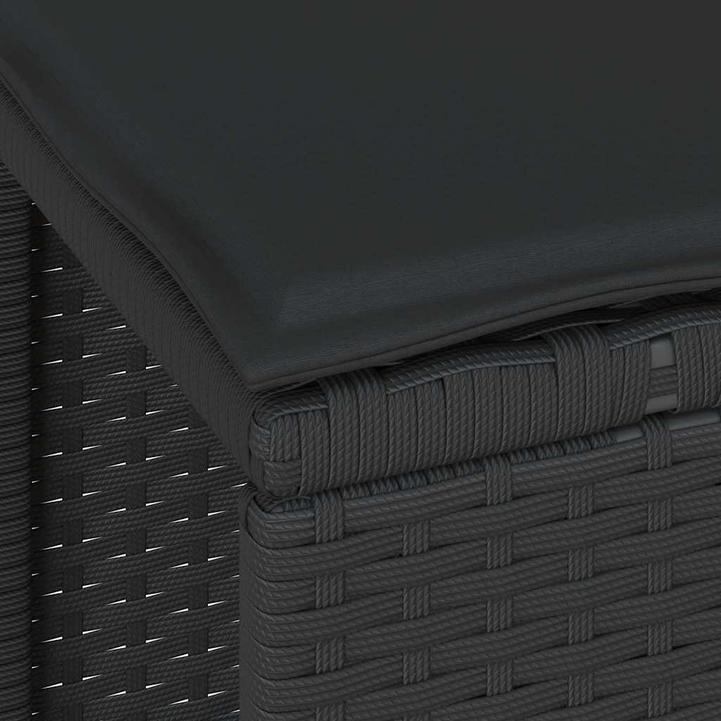 vidaXL 3 Τεμαχίων Σετ Τραπεζαρίας Κήπου με Μαξιλάρες Μαύρο Πολυ Ρατάν Ακακία