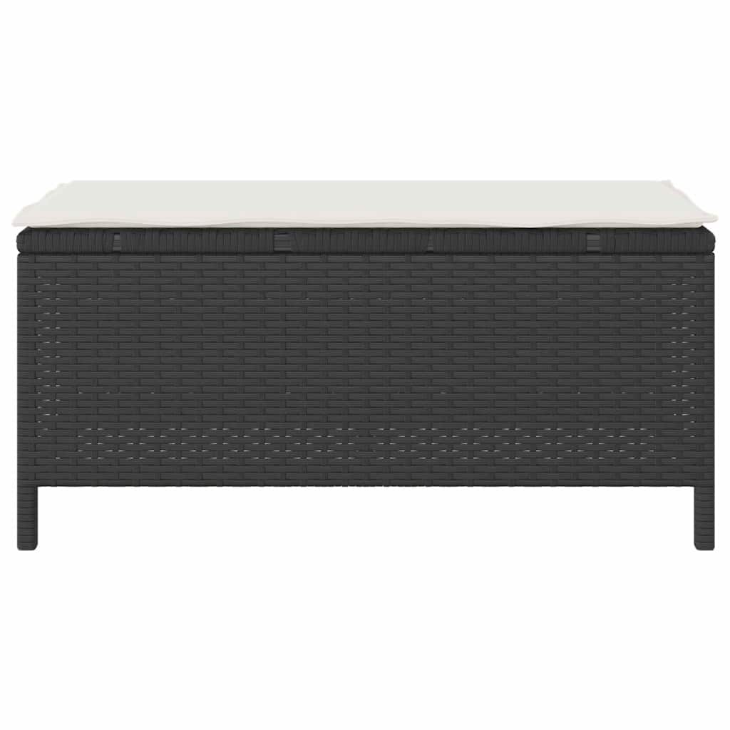 vidaXL Σέτ φαγητού για κήπο Μαύρο Πολυ ράταν