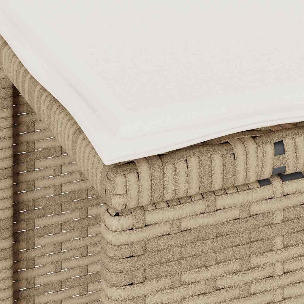 vidaXL Σέτ φαγητού για κήπο Μπεζ Πολυ ράταν