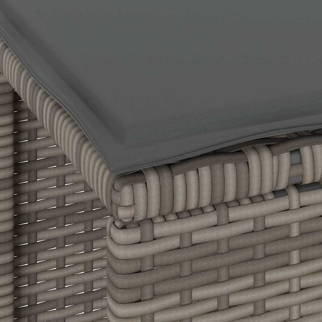 vidaXL Σέτ φαγητού για κήπο Γκρι Πολυ ράταν