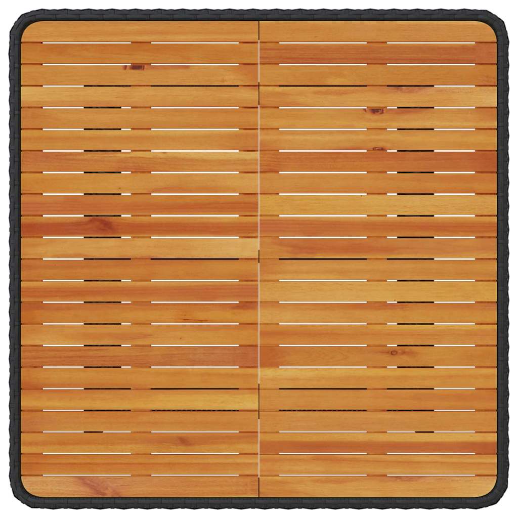 vidaXL Σέτ φαγητού για κήπο Μαύρο Πολυ ράταν