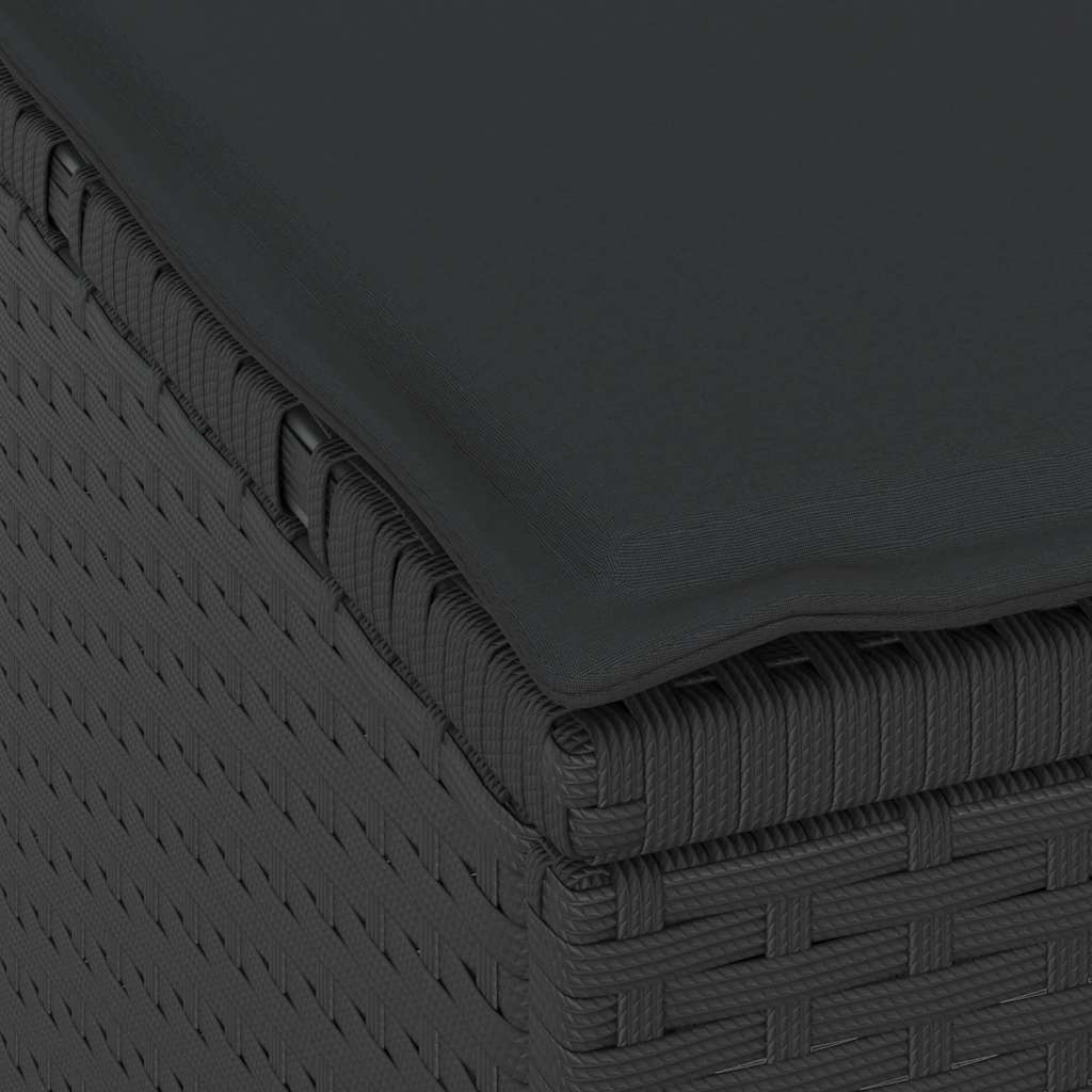 Σετ κήπου 3 τεμαχίων vidaXL με μαξιλάρια Μαύρο Πολυ Ράτανα Ακακία