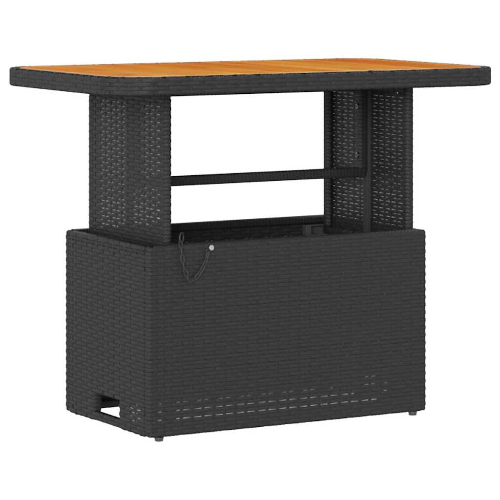 vidaXL Σέτ φαγητού για κήπο Μαύρο Πολυ ράταν