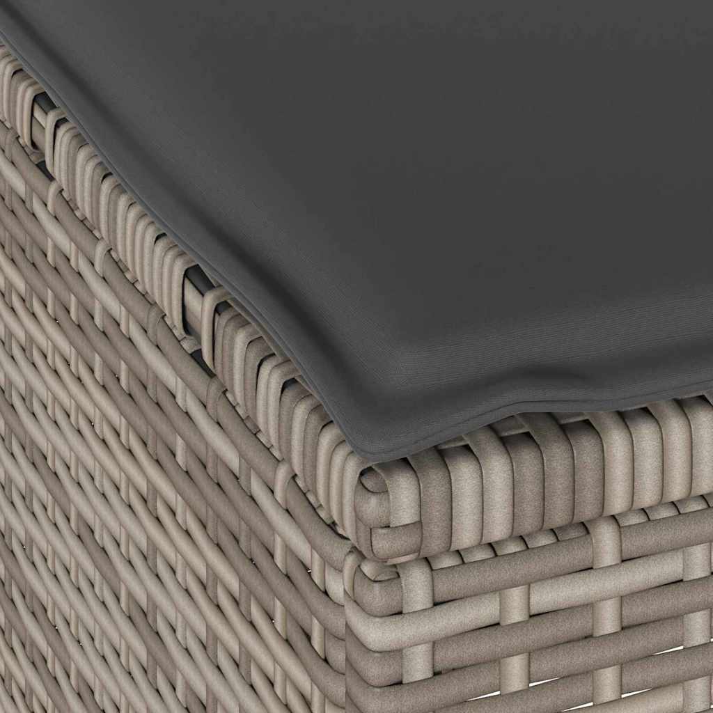 vidaXL Σέτ φαγητού για κήπο Γκρι Πολυ ράταν