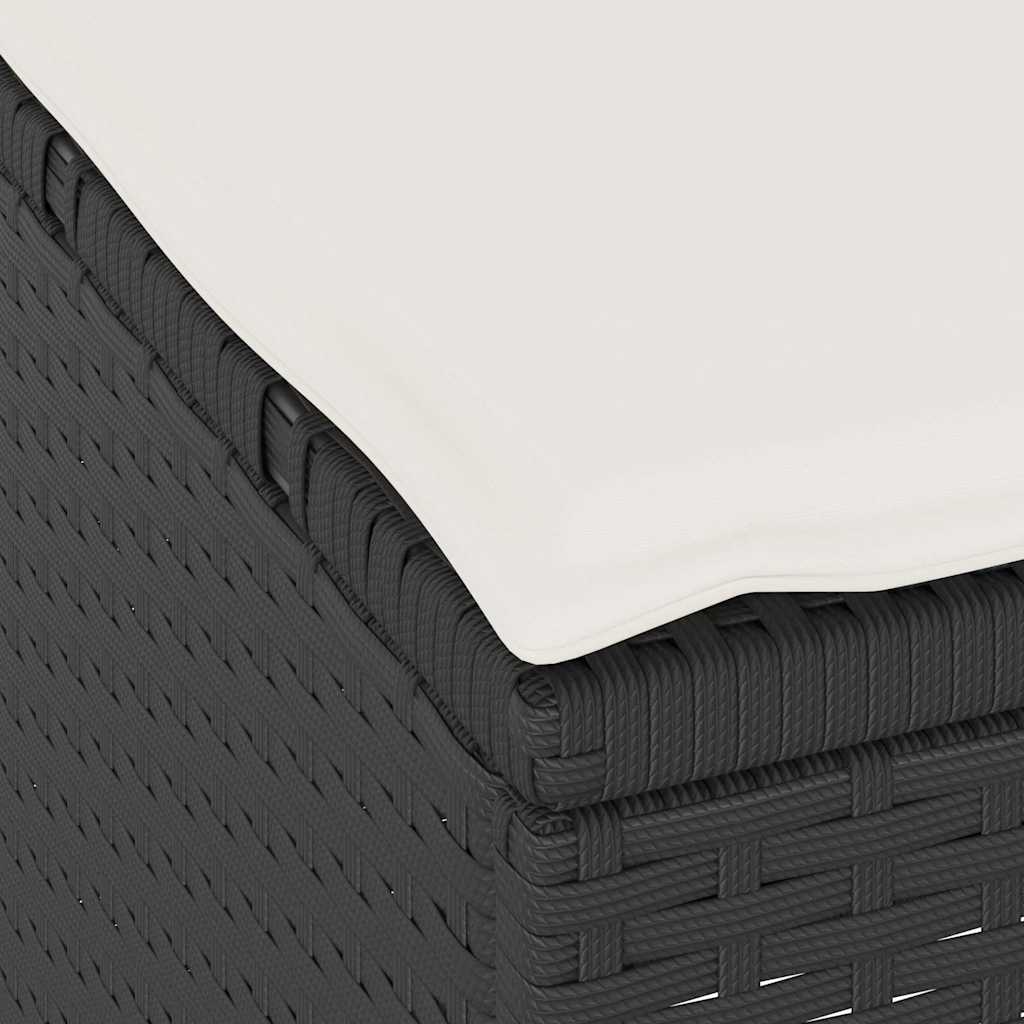 vidaXL Σέτ φαγητού για κήπο Μαύρο Πολυ ράταν