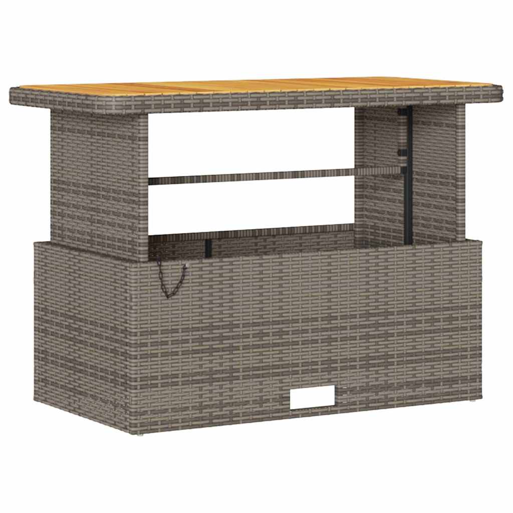 vidaXL Σέτ φαγητού για κήπο Γκρι Πολυ ράταν