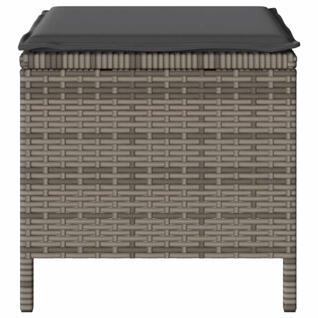 vidaXL Σέτ φαγητού για κήπο Γκρι Πολυ ράταν