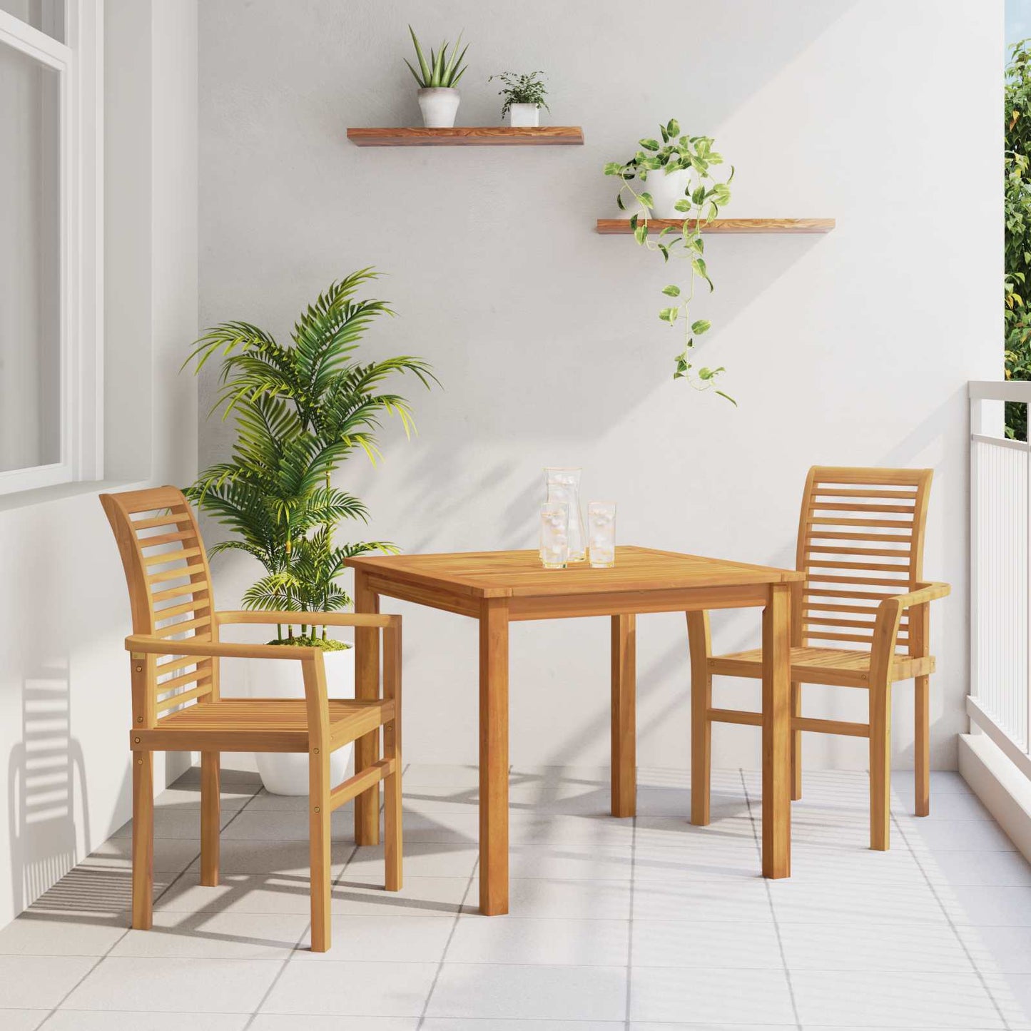 vidaXL Καρέκλα τραπεζαρίας 2 pcs Καφέ 62 x 55 x 94 εκ Στερεό Ξύλο Τίκ