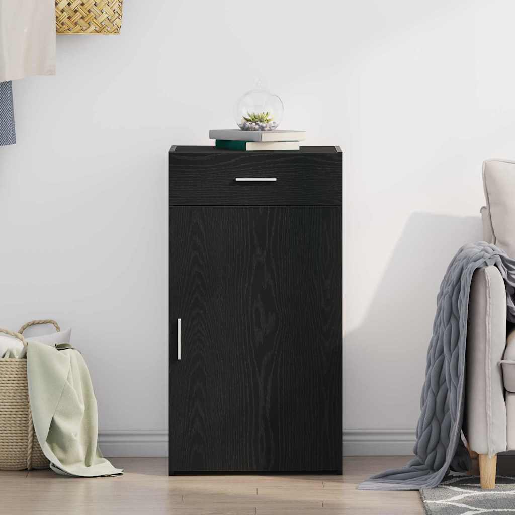 vidaXL Πλαϊνό γραφείο με συρτάρι Μαύρη Οξυά 50 x 42,5 x 93 εκ.