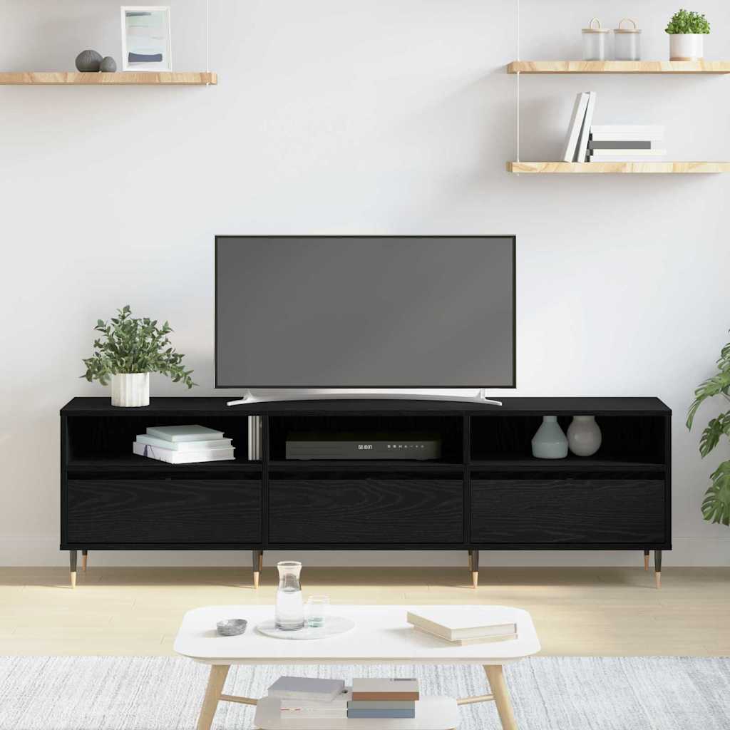 vidaXL Ντουλάπι TV Μαύρη Οξυά 150 x 30 x 45 εκ Επεξεργασμένο ξύλο