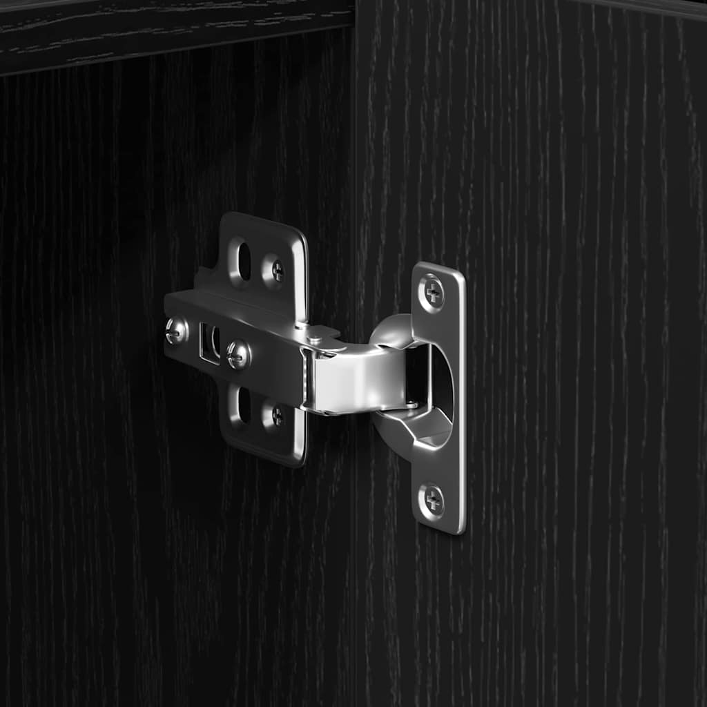 vidaXL Πλαϊνό γραφείο Μαύρη δρυς 90 x 34 x 80 εκ. Επεξεργασμένο ξύλο