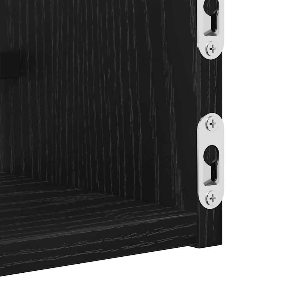 vidaXL Ράφι Τοίχου Επιτοίχιο 2 pcs Μαύρη Οξυά 60 x 16 x 14 cm