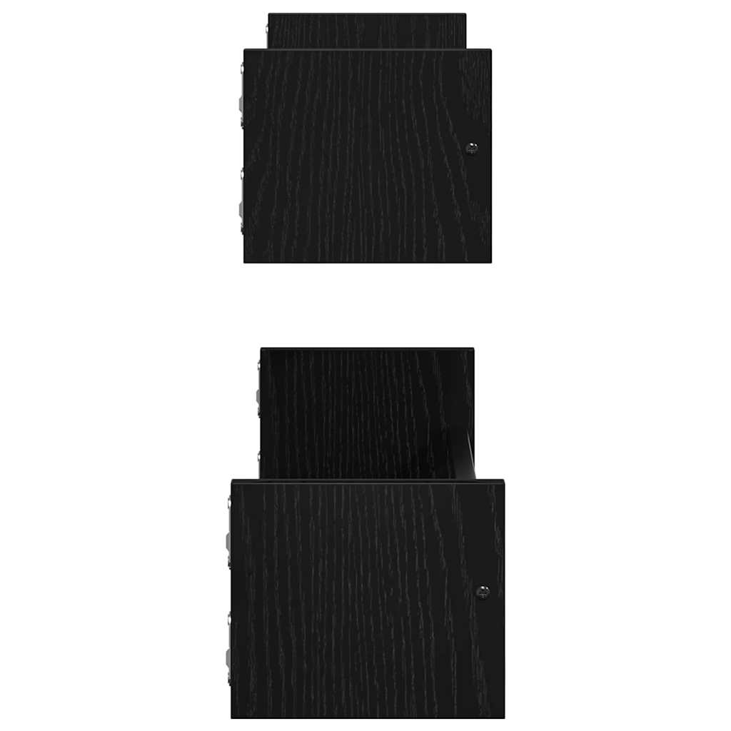 vidaXL Ράφι Τοίχου Επιτοίχιο 2 pcs Μαύρη Οξυά 60 x 16 x 14 cm