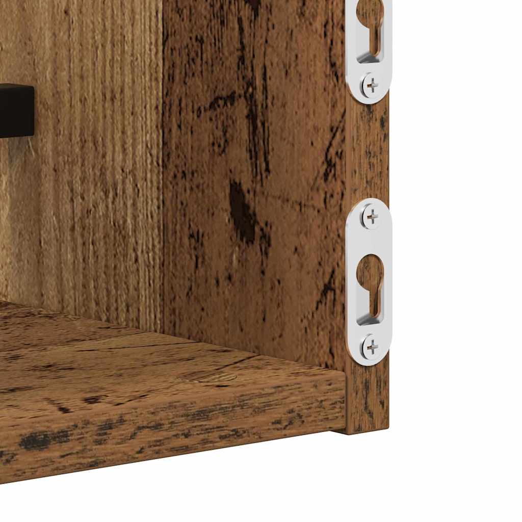 vidaXL Ράφι Τοίχου Επιτοίχιο 2 pcs Παλιό ξύλο 80 x 16 x 14 cm
