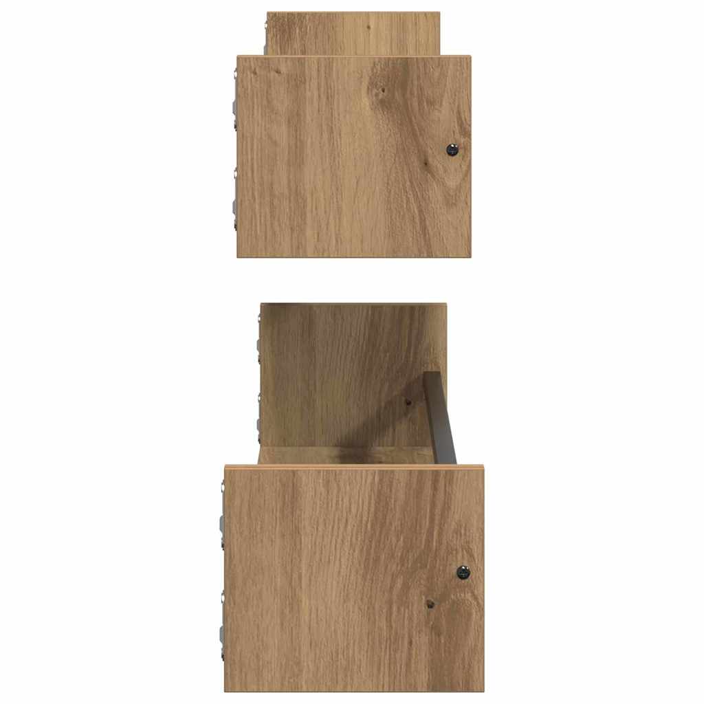 vidaXL Ράφι Τοίχου Επιτοίχιο 2 pcs Artisan Oak 80 x 16 x 14 cm