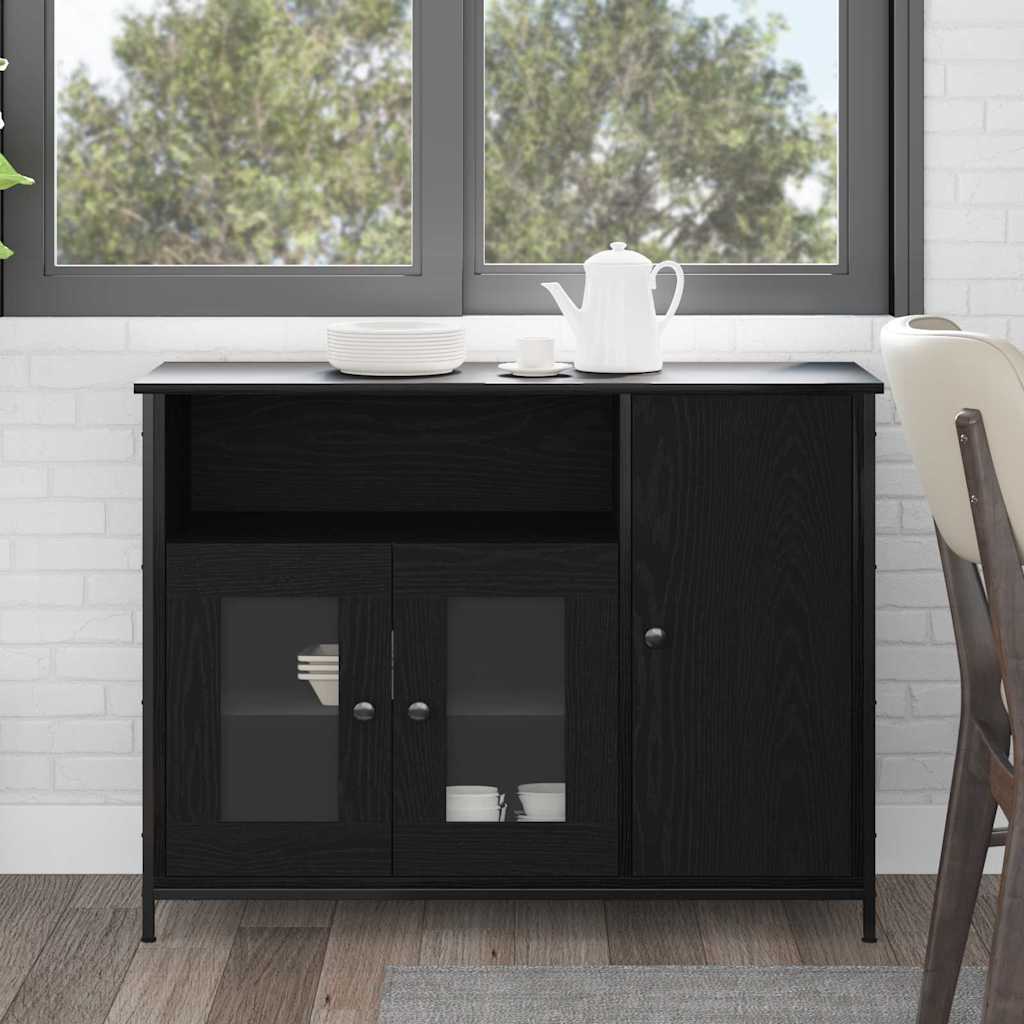 vidaXL Πλαϊνό γραφείο Μαύρη Οξυά 100 x 35 x 75 εκ.
