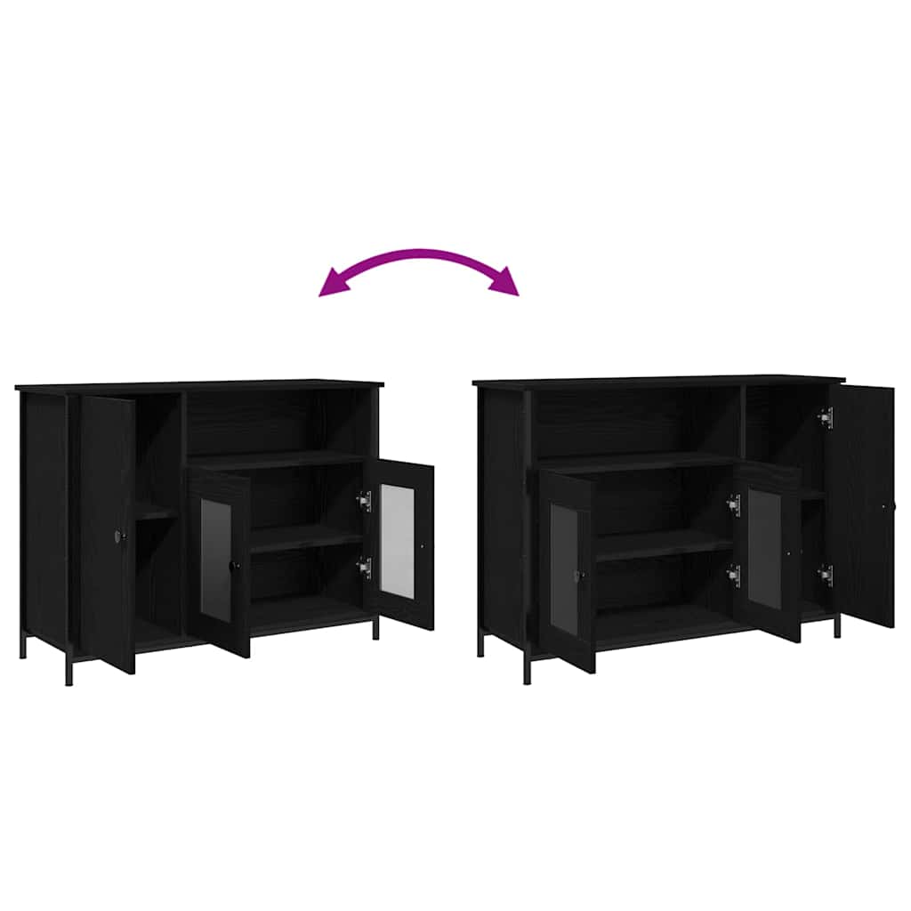 vidaXL Πλαϊνό γραφείο Μαύρη δρυς 100 x 35 x 75 εκ. Επεξεργασμένο ξύλο