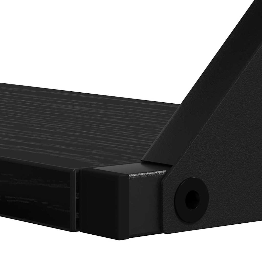 vidaXL Ράφι Τοίχου 3 τμχ. Μαύρη Οξυά 37 x 12 x 13 εκ.