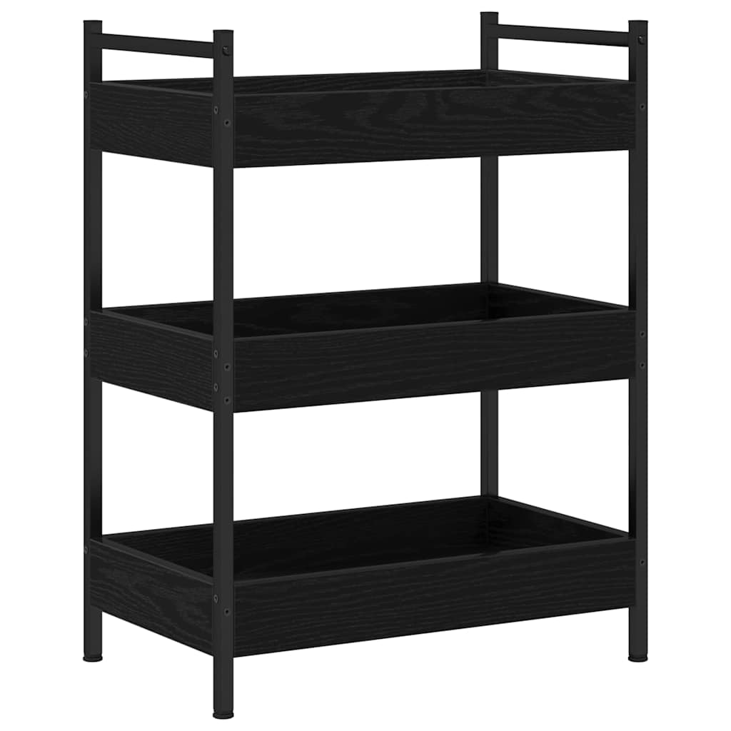 vidaXL Καρότσι Κουζίνας Μαύρη δρυς 50 x 30 x 70 εκ. Επεξεργασμένο ξύλο