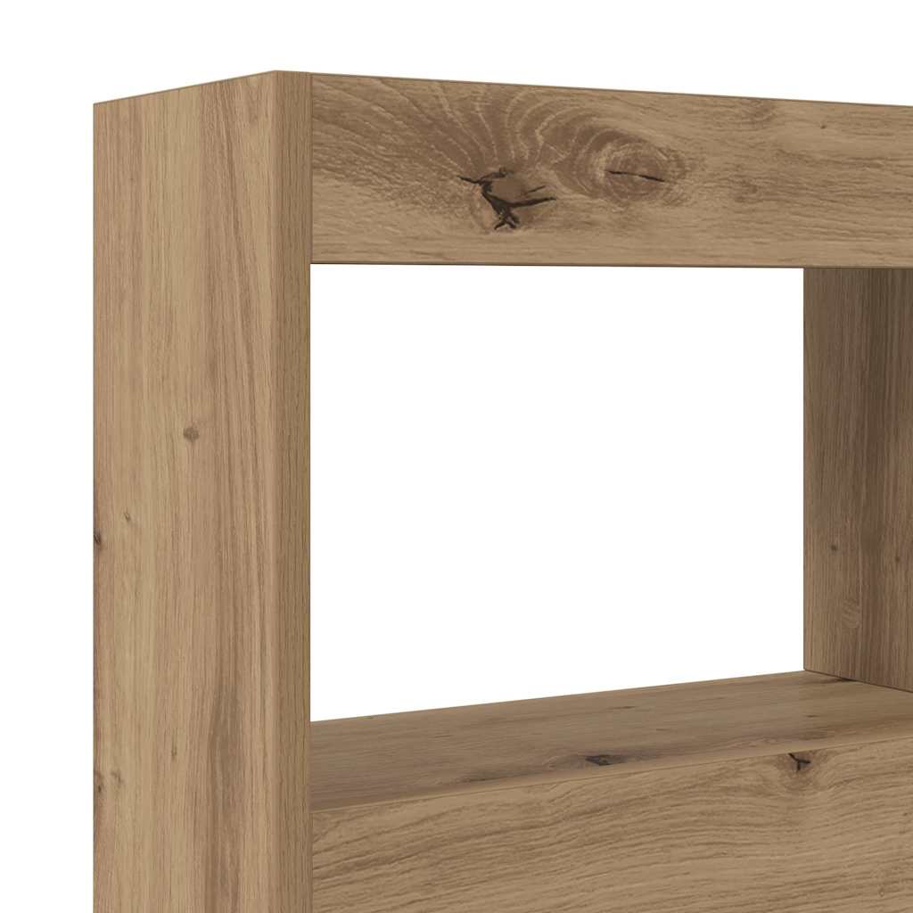 vidaXL Κεφαλάρι Ντουλάπι με LED artisan δρυς 121 x 17 x 102 εκ.