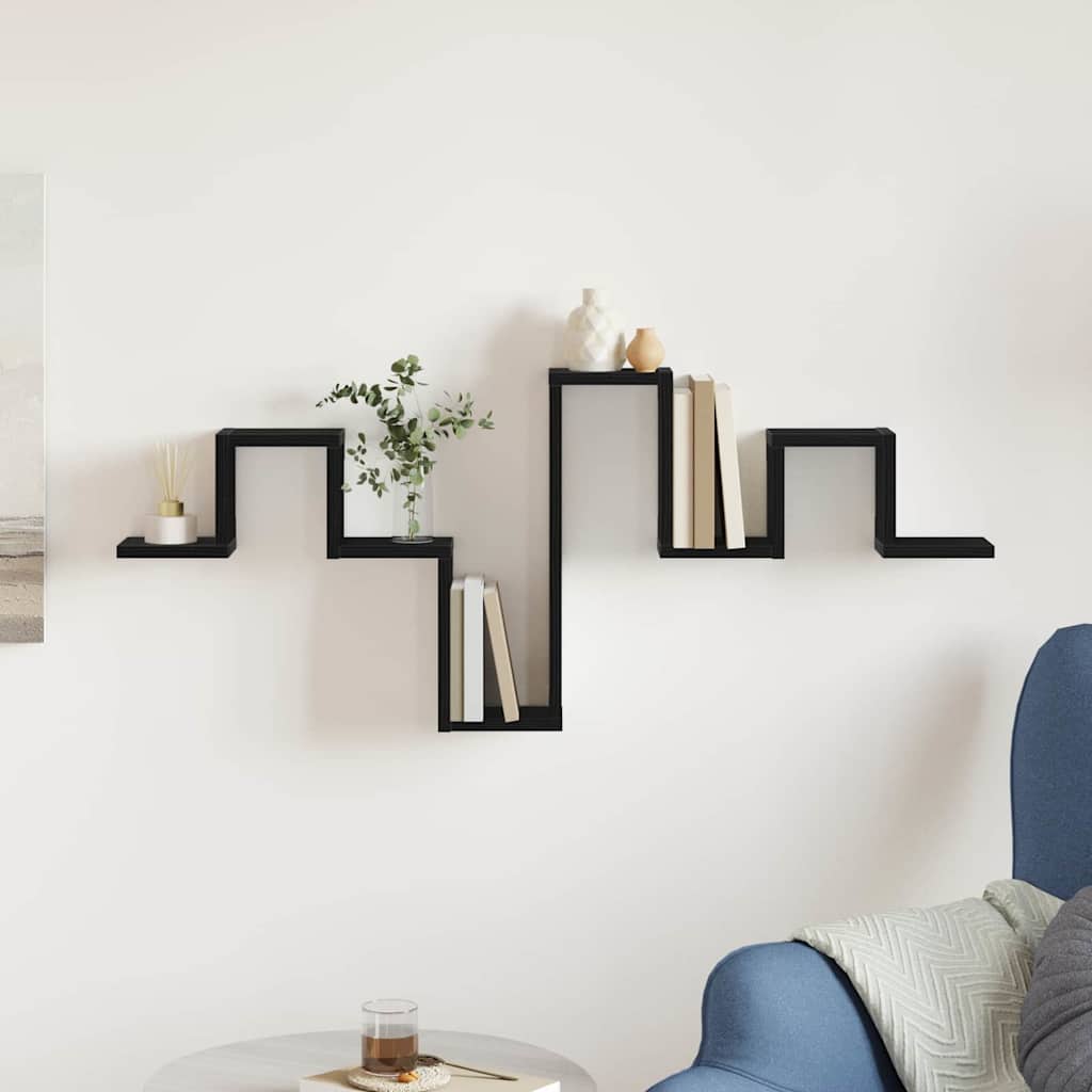 vidaXL Ράφι Τοίχου Μαύρη δρυς 104.5 x 10 x 43 εκ Επεξεργασμένο ξύλο