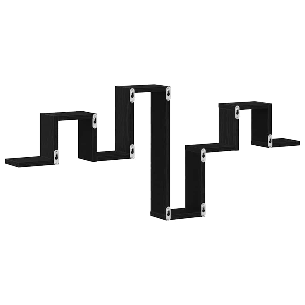 vidaXL Ράφι Τοίχου Μαύρη δρυς 104.5 x 10 x 43 εκ Επεξεργασμένο ξύλο