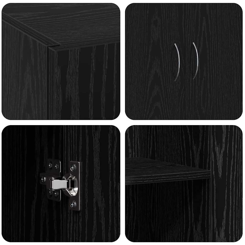 vidaXL Γραφείο Ντουλάπι Μαύρη δρυς 60 x 32 x 77.5 Επεξεργασμένο ξύλο