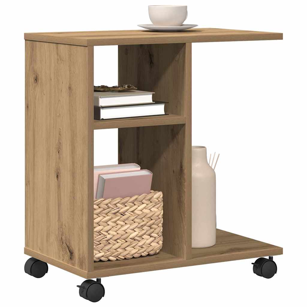 vidaXL Κοντρόλ Τραπέζι με ράφι artisan δρυς 50 x 30 x 55 εκ.