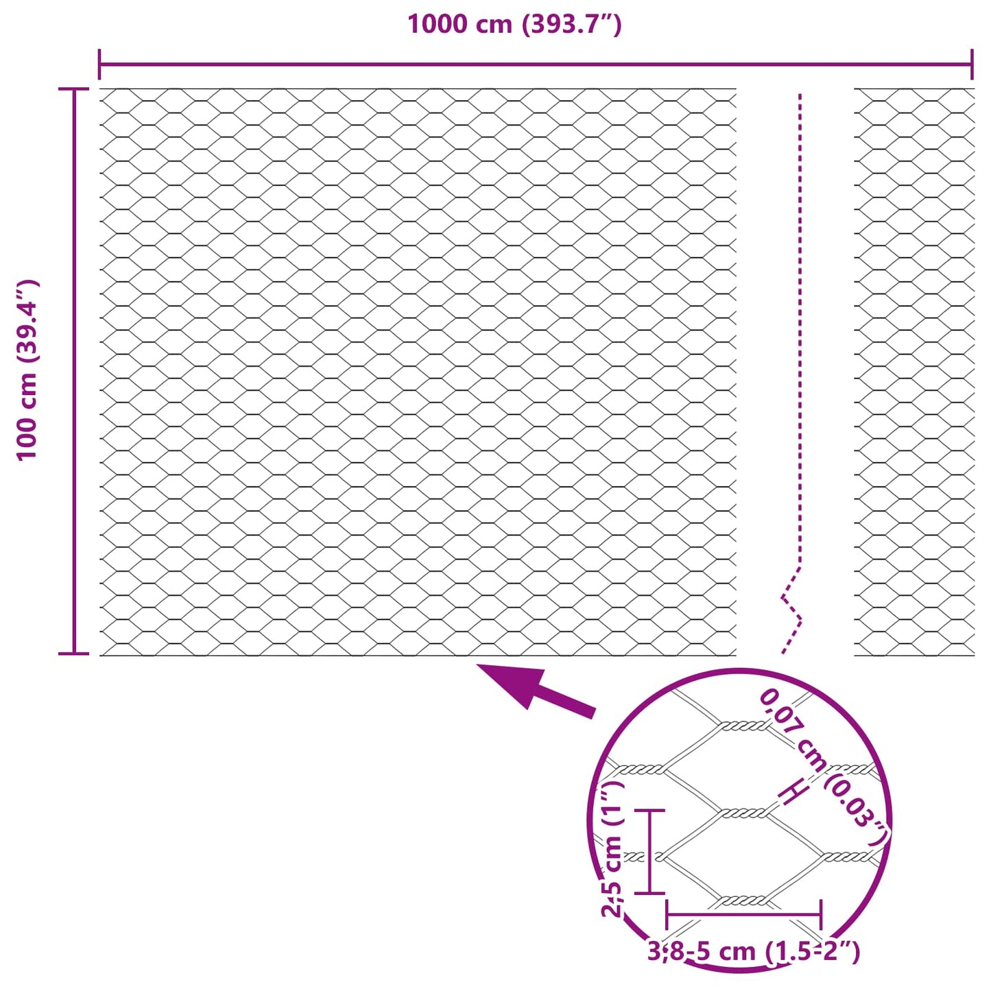 vidaXL Εξαγωνικός φράχτης Πράσινο 1 x 10 m Ατσάλι