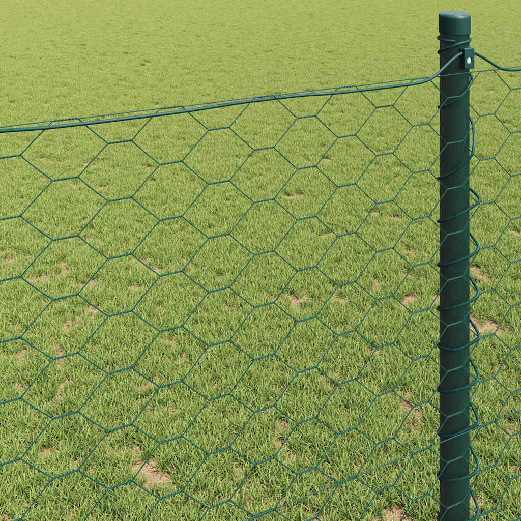 vidaXL Φράχτης Εξαγώνου Πράσινο 0.8 x 25 m Ατσάλι