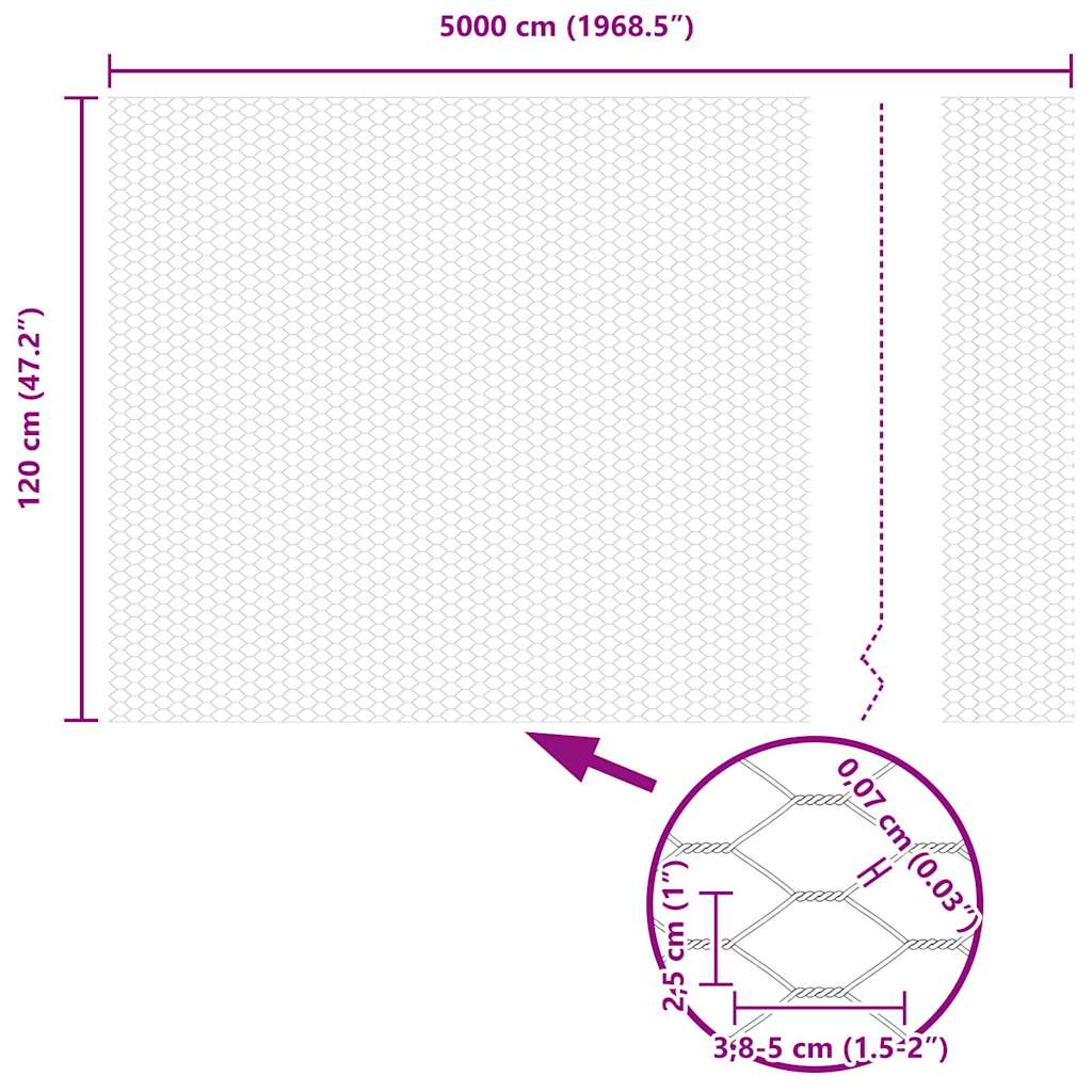 vidaXL Εξαγωνικός φράχτης Πράσινο 1.2 x 50 m Ατσάλι