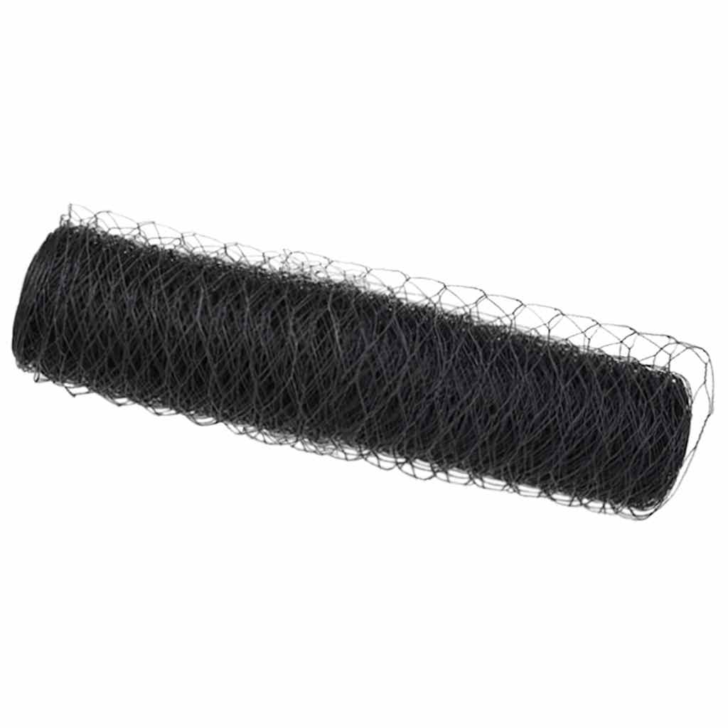 vidaXL Φράχτης Εξαγώνου Γκρι 0,8 x 10 m PVC