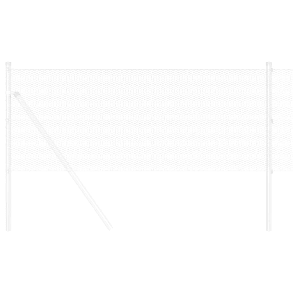 vidaXL Εξάγωνος Φράχτης Γκρίζος Ασημί 0.4 x 10 μ Γαλβανισμένος χάλυβας