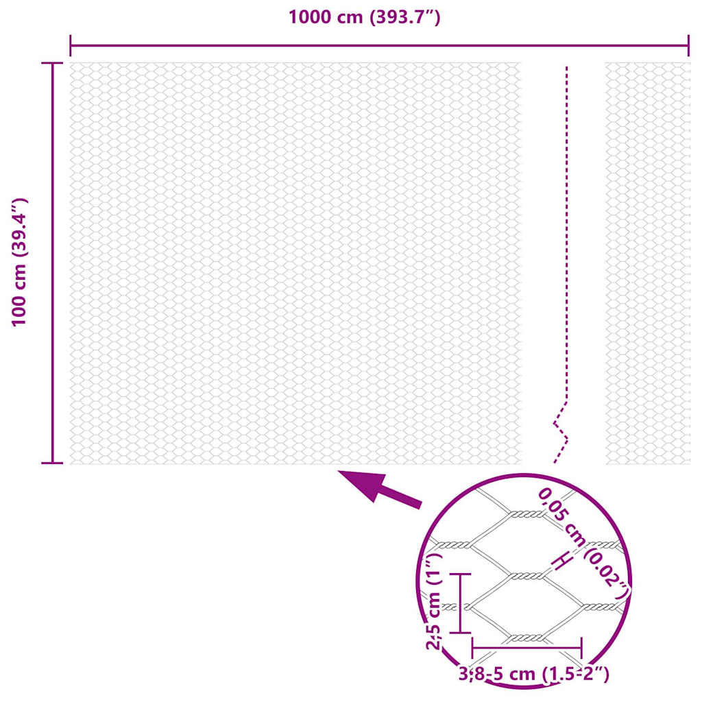 vidaXL Εξάγωνος Φράχτης Γκρίζος Ασημί 1 x 10 m Γαλβανισμένος χάλυβας