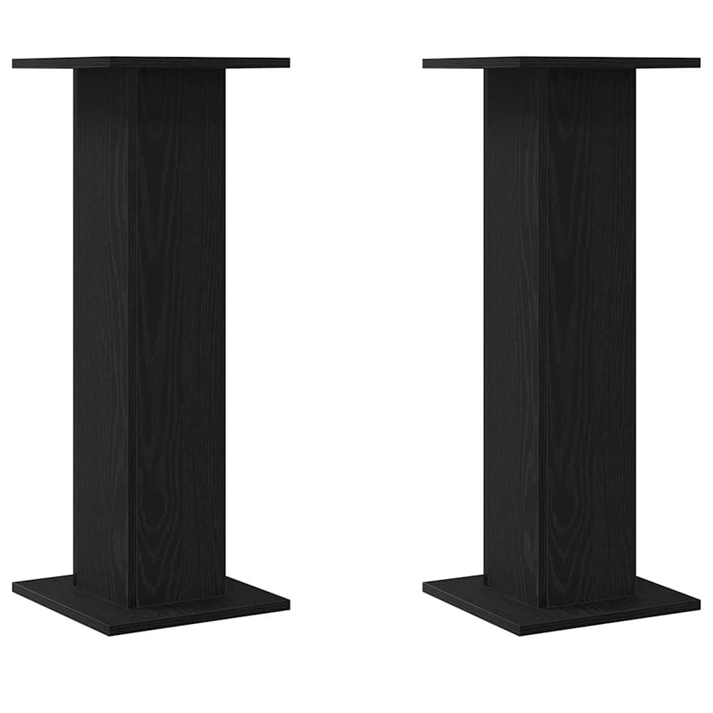 vidaXL Στήριγμα Φυτών 2 τεμ Μαύρη Δρυς 30x30x80 εκ Επεξεργασμένο Ξύλο