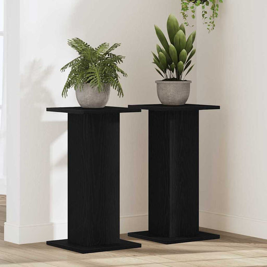 vidaXL Βάσεις Ηχείων 2 τεμ Μαύρη Βελανιδιά 30x30x60 εκ Επεξεργασμένο Ξύλο