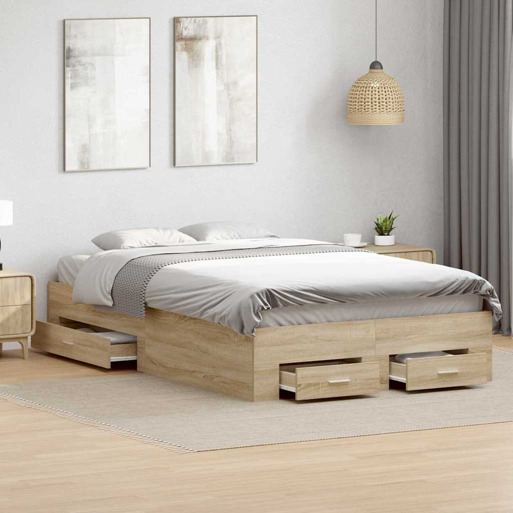 vidaXL Σκελετός Κρεβατιού Καφέ 120 x 190 cm Επεξεργασμένο ξύλο