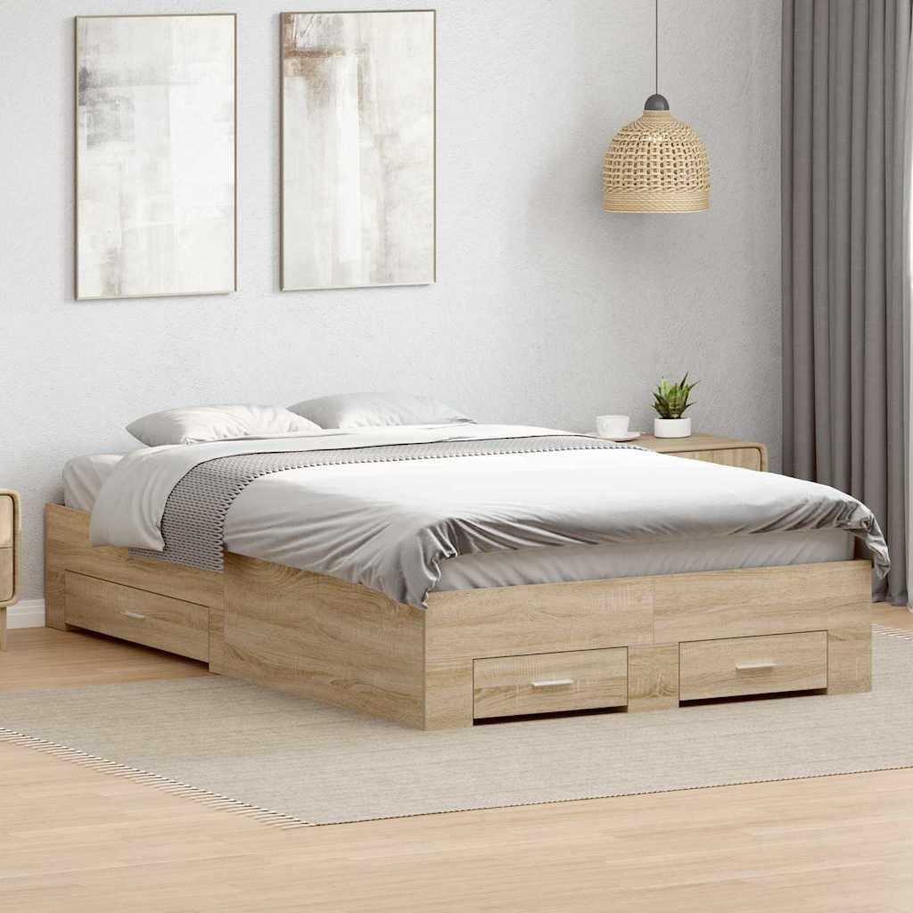 vidaXL Σκελετός Κρεβατιού Καφέ 120 x 190 cm Επεξεργασμένο ξύλο