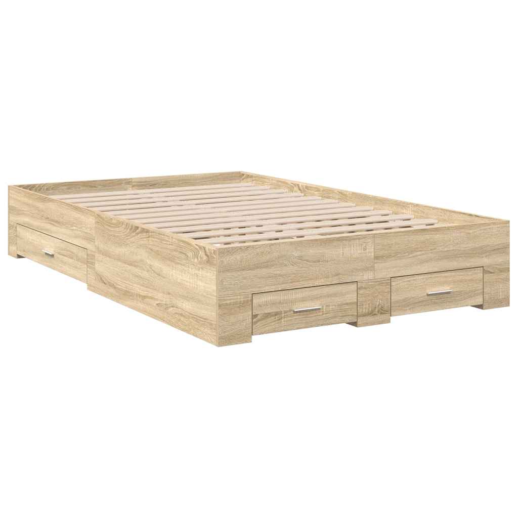 vidaXL Σκελετός Κρεβατιού Καφέ 120 x 190 cm Επεξεργασμένο ξύλο