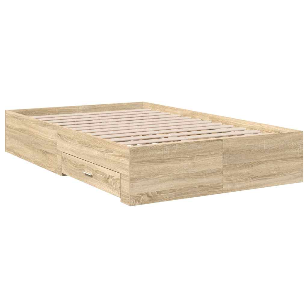 vidaXL Σκελετός Κρεβατιού Καφέ 120 x 190 cm Επεξεργασμένο ξύλο