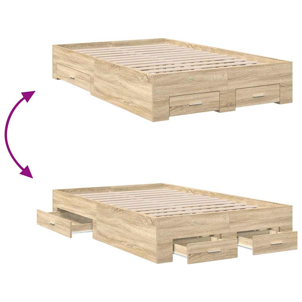 vidaXL Σκελετός Κρεβατιού Καφέ 120 x 190 cm Επεξεργασμένο ξύλο