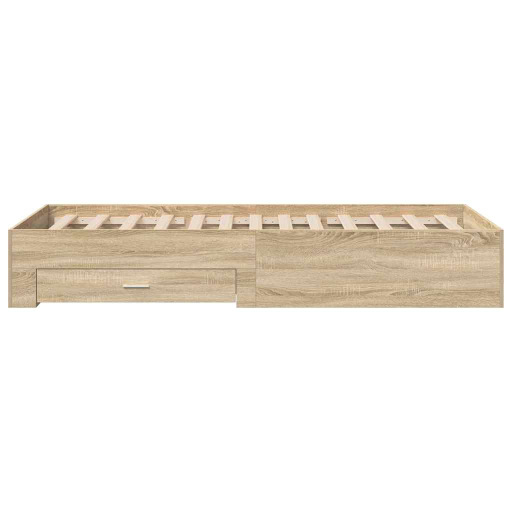 vidaXL Κρεβάτι Sonoma Oak 90x190 εκ Επεξεργασμένο Ξύλο