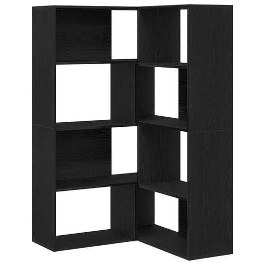 vidaXL Βιβλιοθήκη Μαύρη δρυς 140 x 30 x 140 εκ Επεξεργασμένο ξύλο