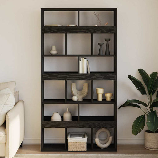 vidaXL Βιβλιοθήκη Μαύρη δρυς 100 x 33 x 187.5 εκ. Επεξεργασμένο ξύλο
