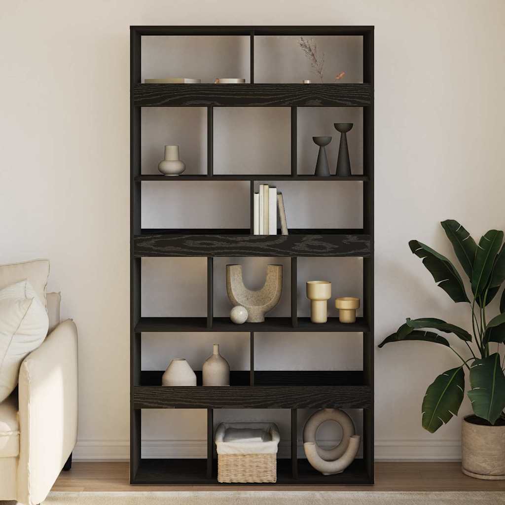 vidaXL Βιβλιοθήκη Μαύρη δρυς 100 x 33 x 187.5 εκ. Επεξεργασμένο ξύλο