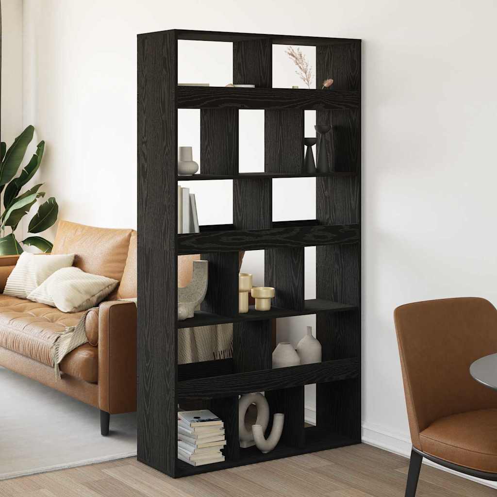 vidaXL Βιβλιοθήκη Μαύρη δρυς 100 x 33 x 187.5 εκ. Επεξεργασμένο ξύλο