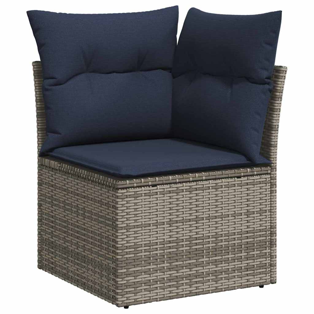vidaXL Σετ Καναπέ Κήπου με μαξιλάρι 9 pcs Γκρι συνθετικό ρατάν