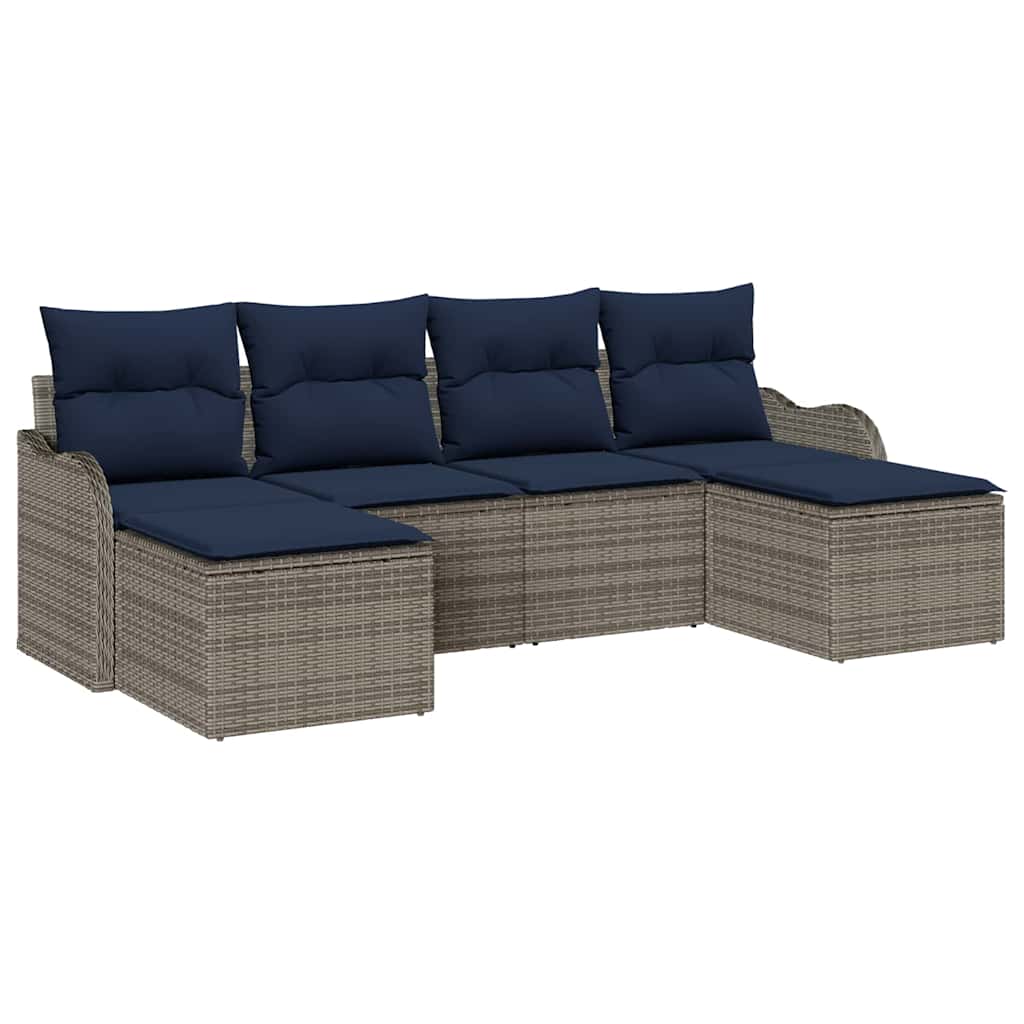 vidaXL Σετ Καναπέ 6 τμχ. Γκρι Πολυεστέρας