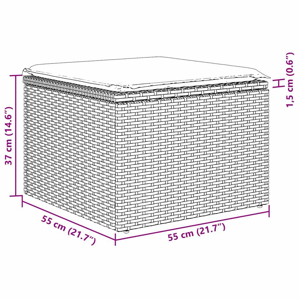 vidaXL 5 Τεμαχίων Σετ Καναπέ Κήπου με Μαξιλάρια Μαύρο Πολυ Ρατάν